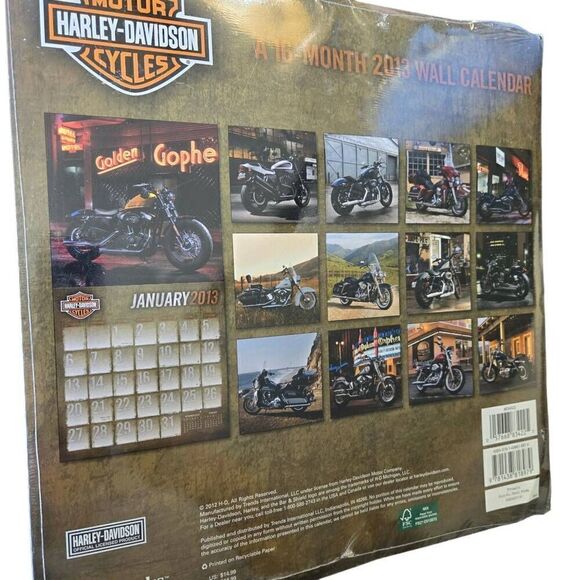 Harley-Davidson Vintage Calendar 16 month 2013 Bike Pictures NIB - Picture 3 of 4